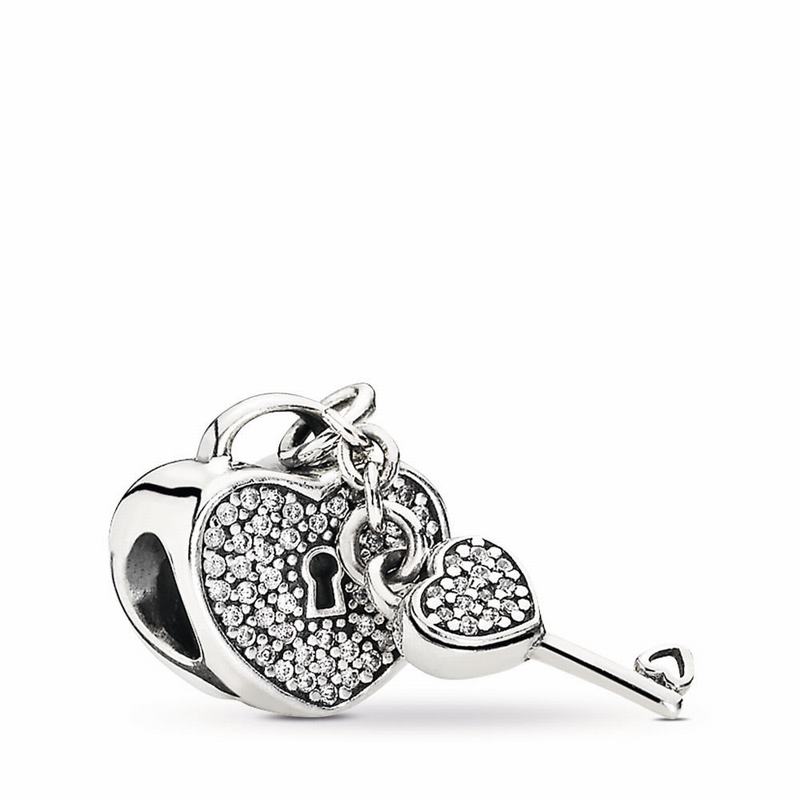 Pandora Lock Of Love Charm Ireland - Sterling Silver/Cubic Zirconia - 367982JBH